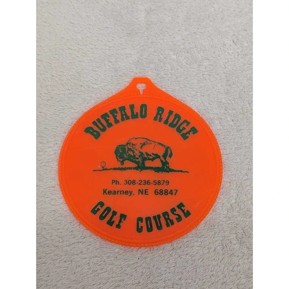 Buffalo Ridge Golf Course Luggage Tag - Orange Address Holder - Vintage Travel‎